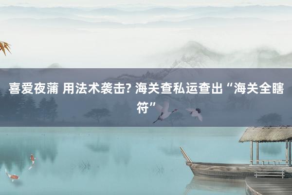 喜爱夜蒲 用法术袭击? 海关查私运查出“海关全瞎符”