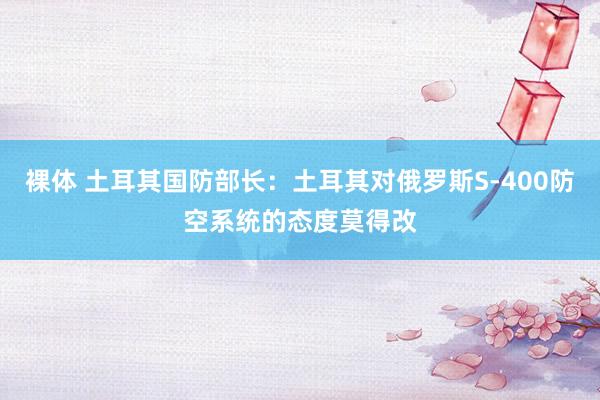 裸体 土耳其国防部长：土耳其对俄罗斯S-400防空系统的态度莫得改