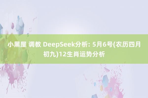 小黑屋 调教 DeepSeek分析: 5月6号(农历四月初九)12生肖运势分析