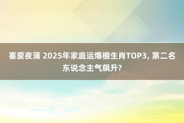 喜爱夜蒲 2025年家庭运爆棚生肖TOP3， 第二名东说念主气飙升?